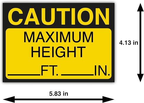 Maximum Height Clearance Labels (4.13" x 5.83") – 10-Pack Safety Polypropylene Glossy-Laminated Stickers and Decals for Trucks, Vans, Garages, and Loading Docks in Saudi Arabia