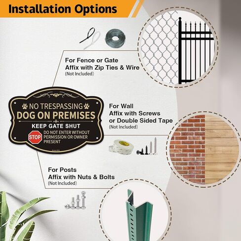 Dog on Premises Sign Keep Gate Shut Do Not Enter Sign - 2 Pack - 10 x 7 Inches Thick Aluminum - UV Protected, Waterproof, Weatherproof and Fade Resistant in Saudi Arabia
