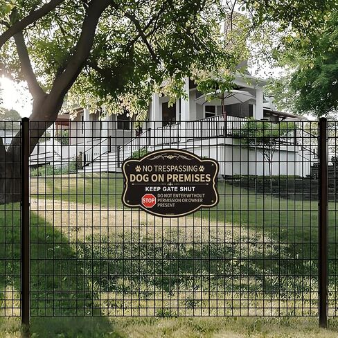 Dog on Premises Sign Keep Gate Shut Do Not Enter Sign - 2 Pack - 10 x 7 Inches Thick Aluminum - UV Protected, Waterproof, Weatherproof and Fade Resistant in Saudi Arabia