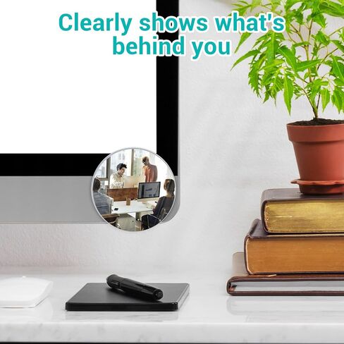 2Pcs 2.2inch Office Cubicle Mirrors, Adjustable Monitor Mirror to See Behind You for Work Accessories, Small Removable Mirror for Personal Safety in Saudi Arabia