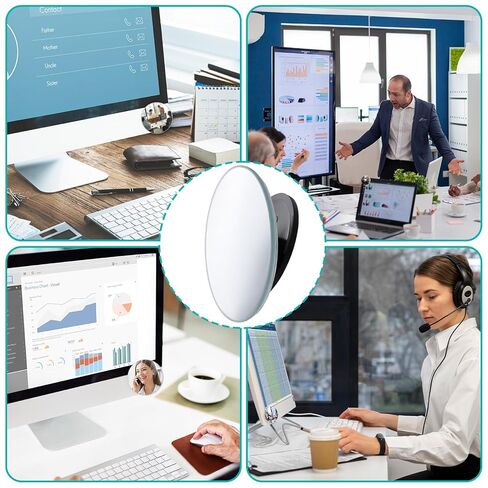 2Pcs 2.2inch Office Cubicle Mirrors, Adjustable Monitor Mirror to See Behind You for Work Accessories, Small Removable Mirror for Personal Safety in Saudi Arabia