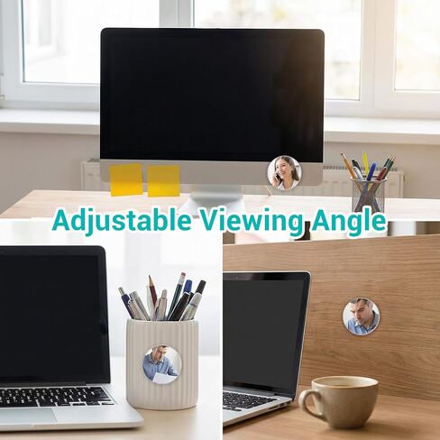 2Pcs 2.2inch Office Cubicle Mirrors, Adjustable Monitor Mirror to See Behind You for Work Accessories, Small Removable Mirror for Personal Safety in Saudi Arabia