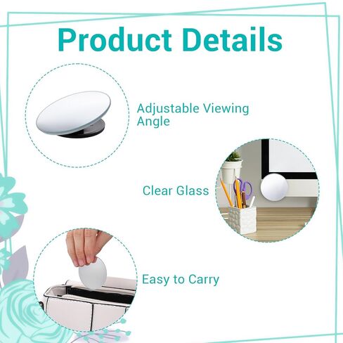 2Pcs 2.2inch Office Cubicle Mirrors, Adjustable Monitor Mirror to See Behind You for Work Accessories, Small Removable Mirror for Personal Safety in Saudi Arabia