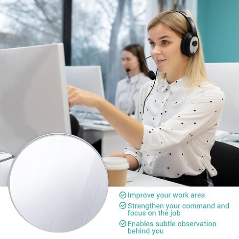 2Pcs 2.2inch Office Cubicle Mirrors, Adjustable Monitor Mirror to See Behind You for Work Accessories, Small Removable Mirror for Personal Safety in Saudi Arabia