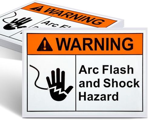10 Pack Warning Arc Flash and Shock Hazard Label Decal - 5 x 3.5 In Vinyl Labels Sign for Electrical in Saudi Arabia