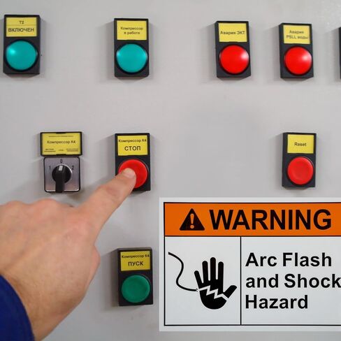 10 Pack Warning Arc Flash and Shock Hazard Label Decal - 5 x 3.5 In Vinyl Labels Sign for Electrical in Saudi Arabia