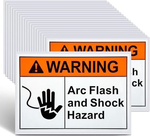 10 Pack Warning Arc Flash and Shock Hazard Label Decal - 5 x 3.5 In Vinyl Labels Sign for Electrical in Saudi Arabia
