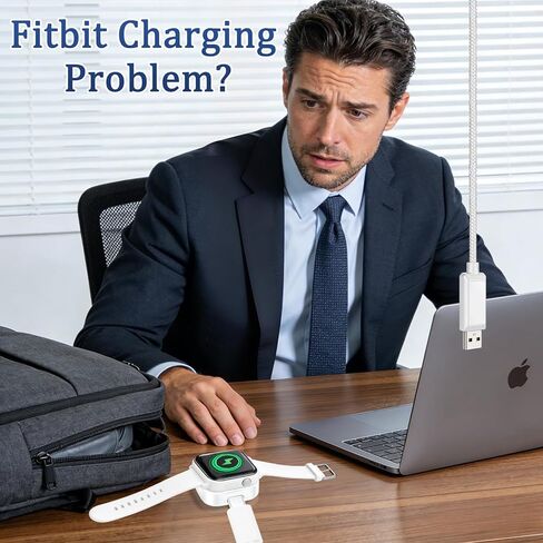 Type-C Charging Adapter fit for Fitbit Sense 1/2, Versa 3/4 Charger White in Saudi Arabia