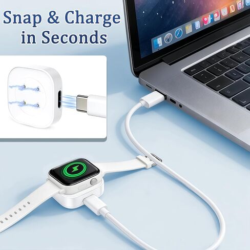 Type-C Charging Adapter fit for Fitbit Sense 1/2, Versa 3/4 Charger White in Saudi Arabia