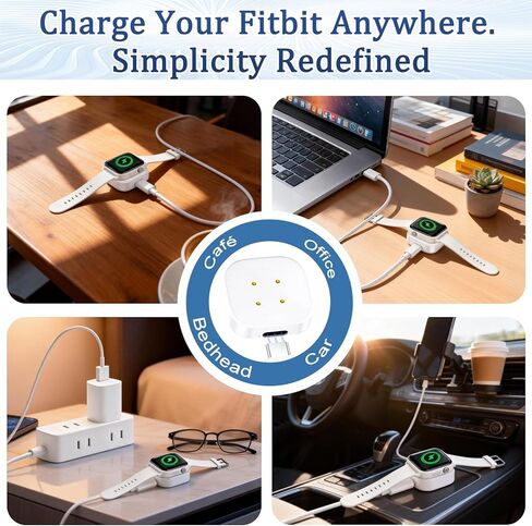 Type-C Charging Adapter fit for Fitbit Sense 1/2, Versa 3/4 Charger White in Saudi Arabia
