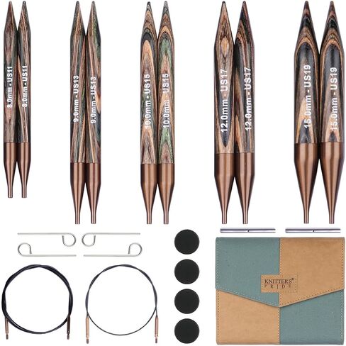 Knitter’s Pride Terra Midi Interchangeable Needle Set 5" (13cm) – 7 US Sizes (2.5 to 8) in Kuwait