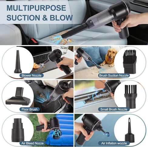Portable Handheld car Vacuum Cleaner, 16000PA Vacuum Suction, Equipped with Two high-Efficiency Filters, Used for Cleaning car interiors, Sofas, pet Hair, and Small-Scale Garbage Stains in Saudi Arabia