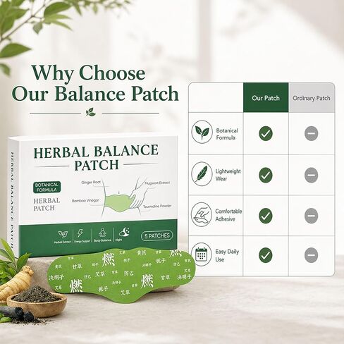 Balance Patch with Mugwort Herbal Formula – Japanese Herbal Stomach Patch, Ultra-Thin & Discreet Abdominal, Skin-Friendly & Non-Irritating, Comfort for Menstrual & Daily Relief in Saudi Arabia