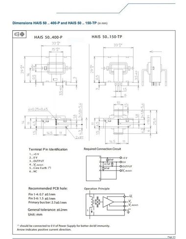 HAIS100-P محول الحلقة المفتوحة لجهاز الاستشعار الحالي 100A 5V in Saudi Arabia