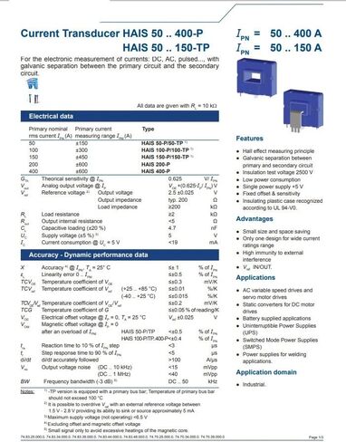 HAIS100-P محول الحلقة المفتوحة لجهاز الاستشعار الحالي 100A 5V in Saudi Arabia