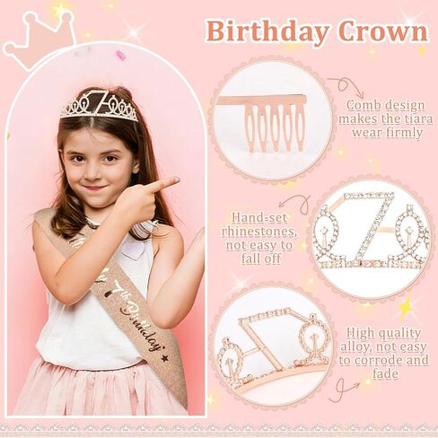 Semato 7th Birthday Decorations for Girl Sash and Crown Kit Purple 7 Year Old Girl Birthday Gifts for Her Party Supplies in Saudi Arabia
