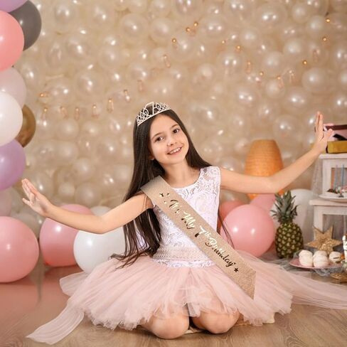 Semato 7th Birthday Decorations for Girl Sash and Crown Kit Purple 7 Year Old Girl Birthday Gifts for Her Party Supplies in Saudi Arabia