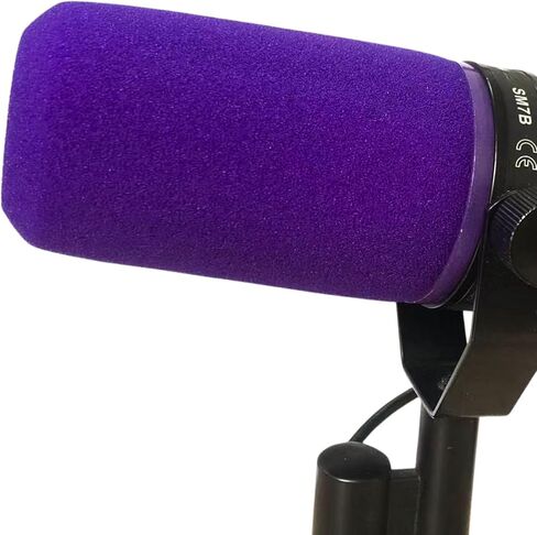 Foam Pop Filter for Sure SM7B Microphone, Custom Windscreen with Colored Retainer Rings for Podcast Streaming Gaming (Purple) in Saudi Arabia