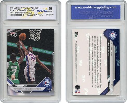 2025-26 NBA Topps الآن لاول مرة VJ EDGECOMBE الإصدار الأول من الدوري الاميركي للمحترفين Topps الآن بطاقة Rookie RC #11 Philadelpia 76ers - متدرج GEM-Mint 10 in Kuwait