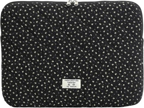 Puffy Laptop Sleeve 13-15.6 Inch Corduroy Quilted Laptop Protective Case Cute Floral Computer Sleeve Protective for MacBook (B-Pink, 13-14 Inch) in Saudi Arabia