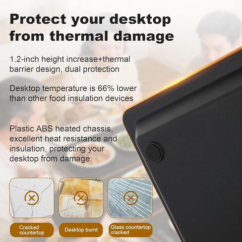 Electric Heating Tray, Food Warmers for Parties Buffet with 8-Level Temperature Adjustment and 24-Hour Timer, Upgraded Glass Electric Food Warmers, Upgraded Desktop-Protecting Food Warming Mat in Saudi Arabia