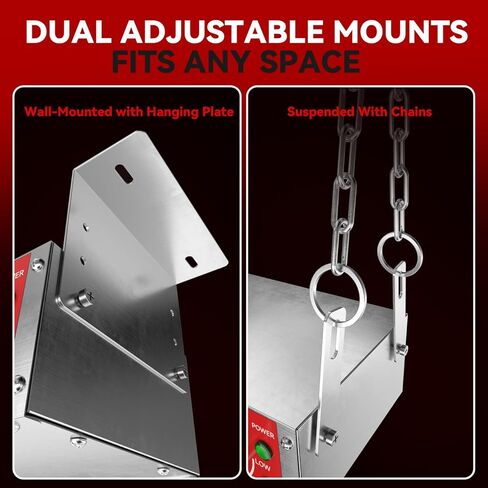 CROSSON Electric Overhead Strip Heater Commercial,60 Inch Food Heat Lamp with German EGO Thermostat,Suspended Chain and Undermount Brackets,Food Warming Lamp Heater for Catering Kitchen 1550W in Saudi Arabia