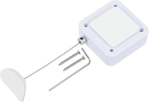 6.6 ft Retractable Remote Control Tether, Security Cable Lanyard Lock with Double Sided Adhesive & Screw for TV Remote Control Gaming Controller, White(Curved Rubber Cap) in Saudi Arabia