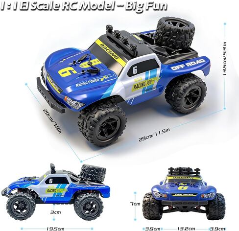 سيارة RC بمقياس 1:18، سيارة تحكم عن بعد عالية السرعة 38 كم/ساعة، شاحنة قصيرة المدى لجميع التضاريس RC، سيارة RC مع بطاريتين، IPX4 مقاومة للماء، راديو 2.4 جيجا هرتز، للمراهقين 14+ in Saudi Arabia