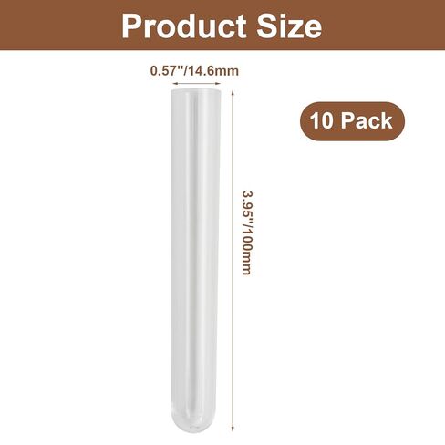 10 Pack Clear Test Tubes, Clear Vials with Sealing Caps and Corks, Well ealed Containers for Laboratory, Educational Use in Saudi Arabia
