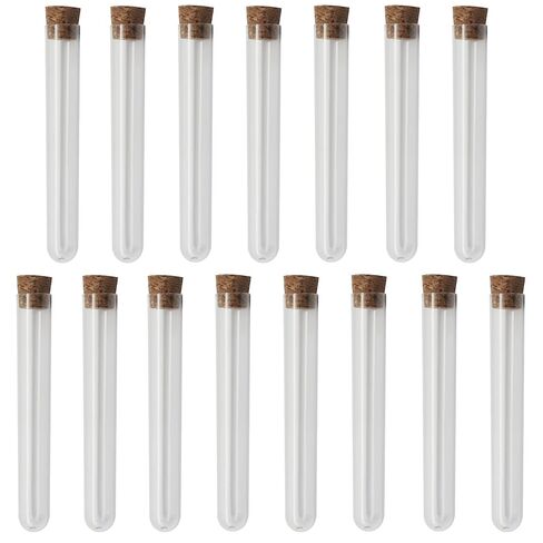 10 Pack Clear Test Tubes, Clear Vials with Sealing Caps and Corks, Well ealed Containers for Laboratory, Educational Use in Saudi Arabia