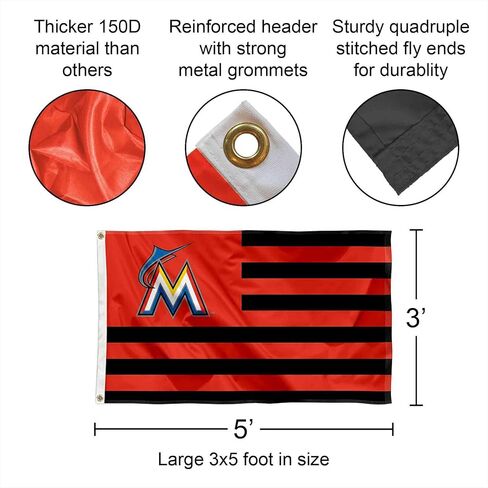 Miami Marlins Stars and Stripes Nation 3x5 Flag in Saudi Arabia