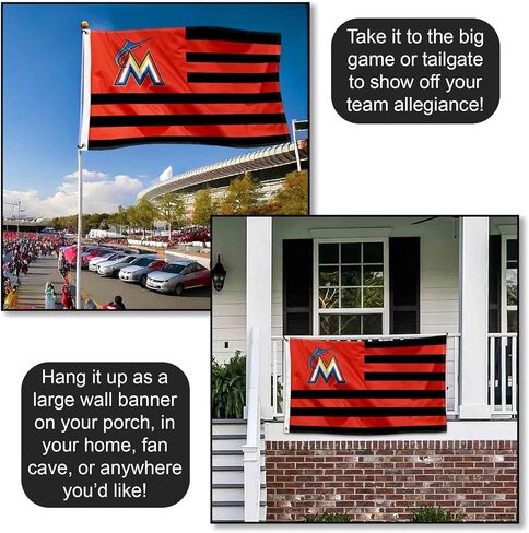 Miami Marlins Stars and Stripes Nation 3x5 Flag in Saudi Arabia