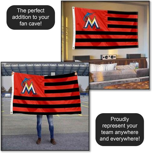 Miami Marlins Stars and Stripes Nation 3x5 Flag in Saudi Arabia