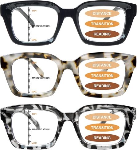 3 Pack Multifocus Progressive Reading Glasses for Women/Men Computer Readers Blue Light Blocking With Spring Hinge in Saudi Arabia