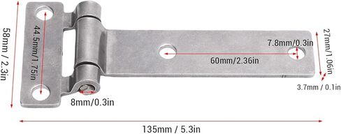 POCREATION 316 Stainless Steel T Hinge, Marine Grade Hinge for Boat Hatches & Compartments, 5.3x2.3in, Ideal for Yachts in Saudi Arabia