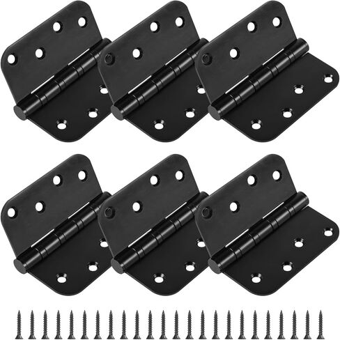 6 Pack Heavy Duty Stainless Steel Hinges, 4 x 4 Inch Brushed Nickel Ball Bearing Door Hinges with Non-Removable Pin for Residential & Heavy-Duty Door Hardware, 5/8" Radius Corners in Saudi Arabia