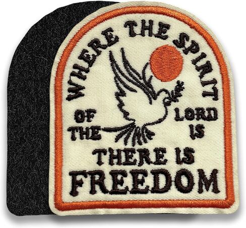Where The Spirit Of The Lord Is There Is Freedom Patch 3 Inches Pigeon, Bible Christian Prayer Humor Iron On/Sew On Embroidery Fabric Applique Patches for Trucker Hats Clothes Backpack DIY Accessories in Saudi Arabia