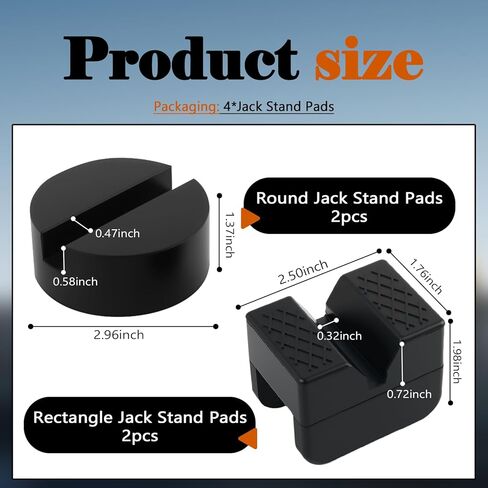 4PCS Pinch Weld Jack Pad Kit Rubber,Anti-Slip Heavy Duty Jack Stand Pads Fit 2-3 Ton Floor Jacks,Pinch Weld Jacks Adapter Car Accessories for Providing Cushioning Protection in Saudi Arabia