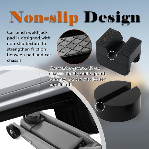 4PCS Pinch Weld Jack Pad Kit Rubber,Anti-Slip Heavy Duty Jack Stand Pads Fit 2-3 Ton Floor Jacks,Pinch Weld Jacks Adapter Car Accessories for Providing Cushioning Protection in Saudi Arabia
