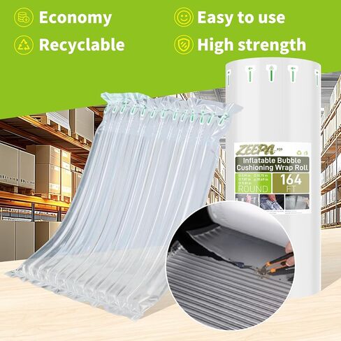 Bubble Wrap Roll For Packing Fragile Items,5.91"x164' Large Bubble Cushioning Wrap,Inflatable Air Pillows for Shipping, Heavy Duty Moving Protection Fragile Item,Includes Pump in Saudi Arabia