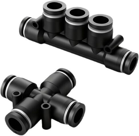 Black Pneumatic Air Pipe Five-Way PK4/6/8/10/12 Four-Way PZA8 Quick Connector Plugs Components 1Pcs(Pk10(black)) in Saudi Arabia