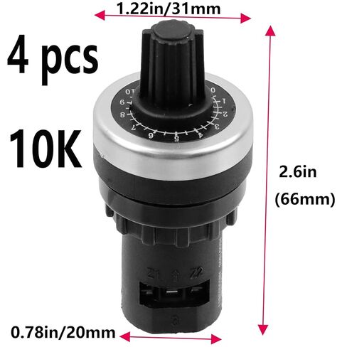 Semetall LA42DWQ-22 22 مم 10K أوم متغير السرعة محرك الجهد الدوار محول العاكس (10K)، مجموعة من 4 in Saudi Arabia