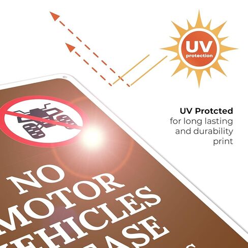 No Motor Vehicles Please These Trails are Fragile Sign, 10x14 Inches, Rust Free .040 Aluminum, Fade Resistant, Made in USA in Saudi Arabia