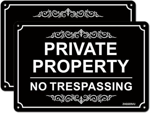 Aluminum No Trespassing Signs 2-Pack, 12 x 8 Inches, Brown, Reflective, Authoritative Style in Saudi Arabia