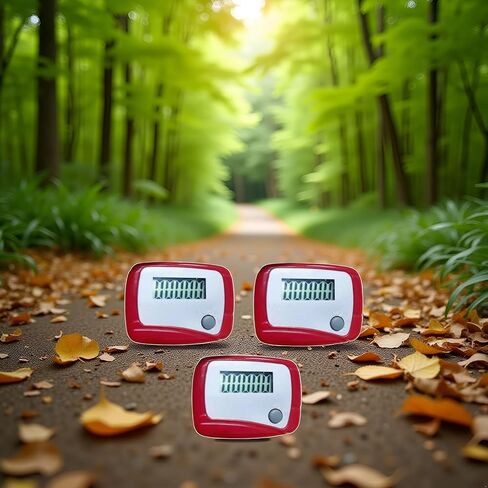 3Pcs Portable Counter Mini Digital LCD Pedometer Sports Walking Running Step Counter Meter Walking Distance Miles,Exercise Time, Calorie Counter, Daily Target Monitor,Electronics and Gadgets,Red in Saudi Arabia