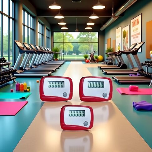 3Pcs Portable Counter Mini Digital LCD Pedometer Sports Walking Running Step Counter Meter Walking Distance Miles,Exercise Time, Calorie Counter, Daily Target Monitor,Electronics and Gadgets,Red in Saudi Arabia