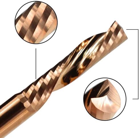 1pcs Down Cut End Mill Carbide Single Flute Spiral Milling Cutters 3.175mm-12mm Shank Titanium Coating O CNC Router Bit(10x10x45x95L) in Saudi Arabia