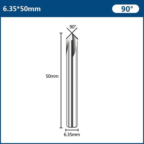 4 Flutes Chamfer End Mill 6.35mm Shank 90 Degree Tungsten Carbide V Groove Router Bit Professional CNC in Saudi Arabia