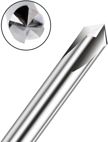 4 Flutes Chamfer End Mill 6.35mm Shank 90 Degree Tungsten Carbide V Groove Router Bit Professional CNC in Saudi Arabia