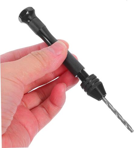 POPETPOP Manual Handheld Drill Set with Twist Drill Bits for Woodworking Jewelry Making and Resin Crafting Durable and Precise Black Hand with Twist Bits in Saudi Arabia